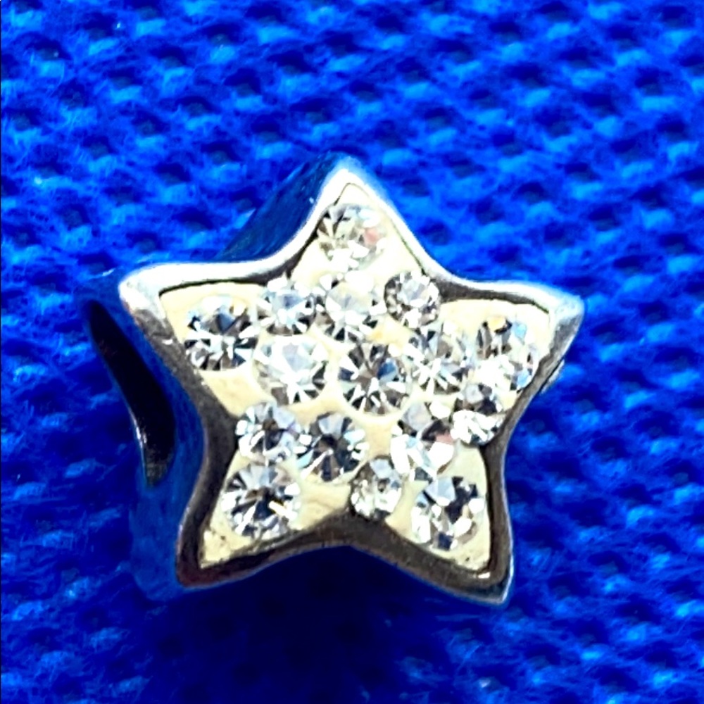 sterling silver star Rhinestone Crystal charm bead